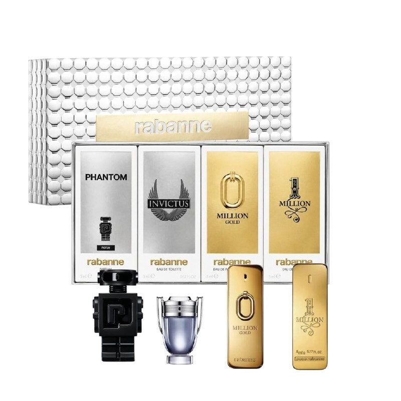 SET MINI PACO RABANNE PHANTOM EDT 5ML INVICTUS EDT 5ML 1 MILLION GOLD 5ML 1 MILLION 5ML (H)