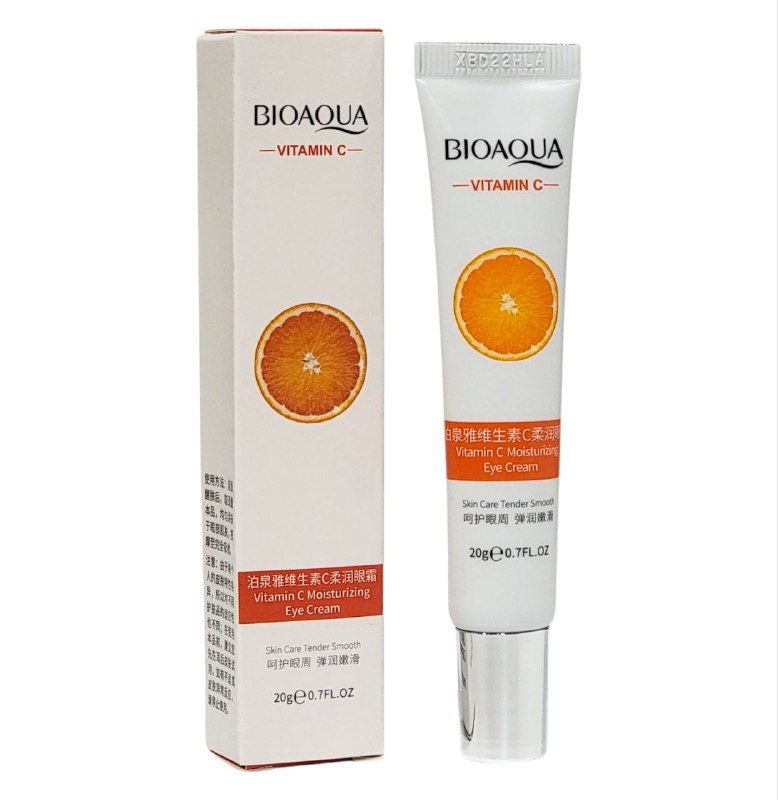 CREMA FACIAL PARA EL CONTORN DE OJOS HIDRATANTE E ILUMINADORA CON VITAMINA C BIOAQUA 20G
