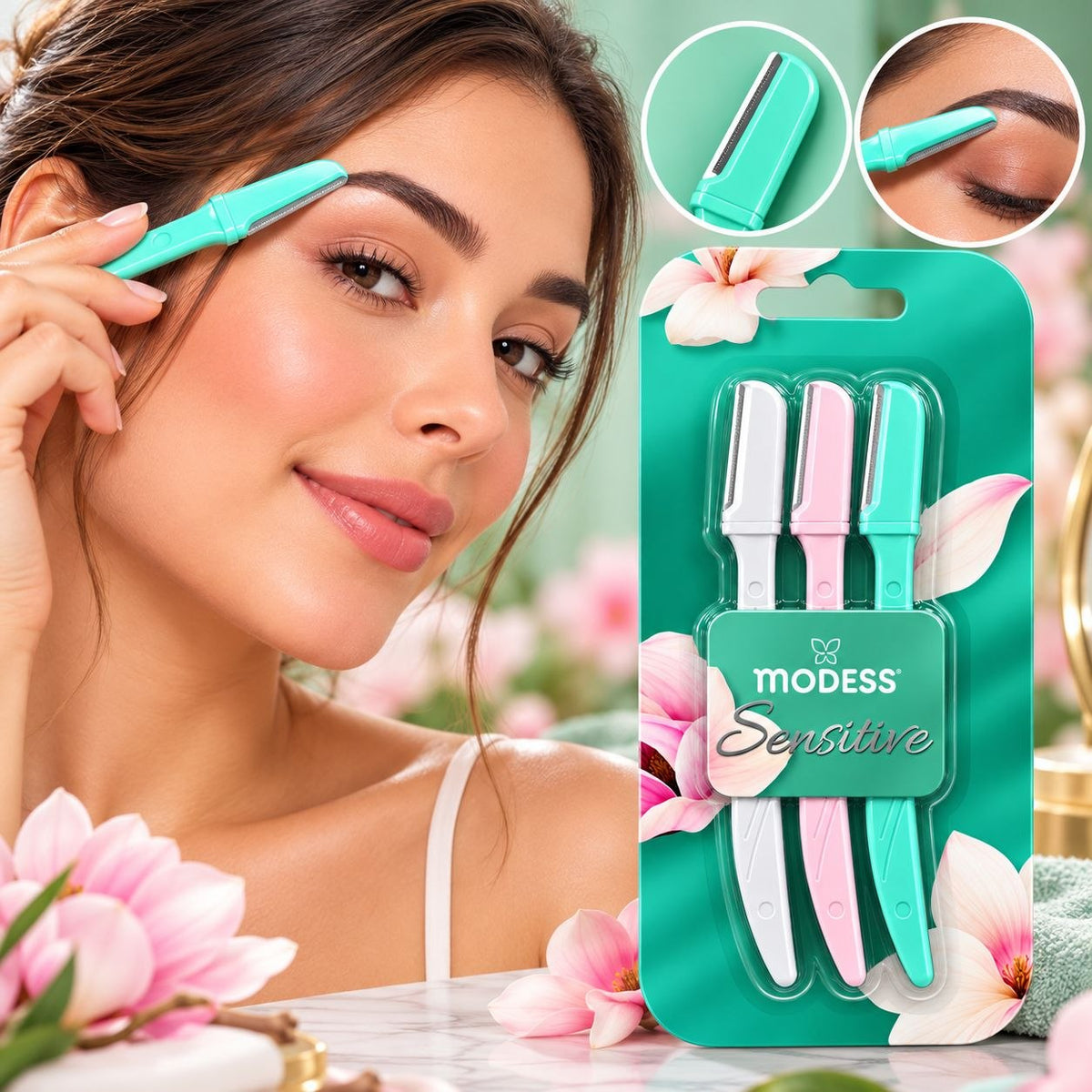 SET DE PERFILADORES DE CEJAS Y RASURADORES FACIALES SENSITIVE 3PCS MODESS