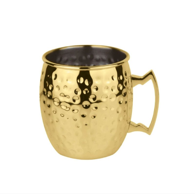 TAZA DE COCTEL MOSCOW MULE PARA BAR DE ACERO INOXIDABLE DISEÑO CIRCULOS 20OZ