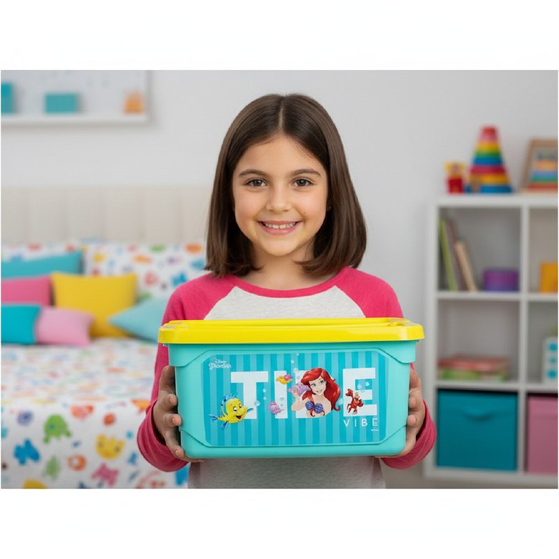 ORGANIZADOR CAJA DE ALMACENAMIENTO ORGANIZADORA PARA NIÑAS DE PRINCESAS DISNEY 18.5X35X42CM