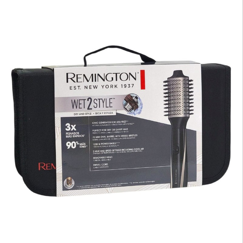 CEPILLO SECADOR DE CABELLO QUE SE SECA Y ESTILIZA RAPIDAMENTE POR IONES CON MENOS FRIZZ REMINGTON