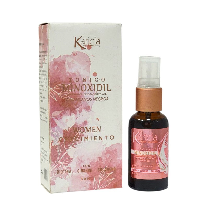 ACEITE PARA EL CABELLO TONICO MINOXIDIL CON ARANDANOS NEGROS PARA EL CRECIMIENTO DEL PELO KARICIA 30ML