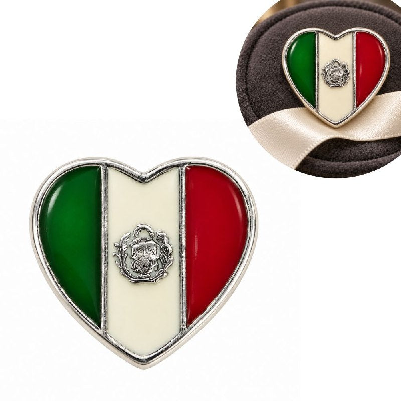 CHARM DE PLATA 9.25 CON DISEÑO DE BANDERA DE MEXICO MEDIDA: 1CM PESO: 2.4G