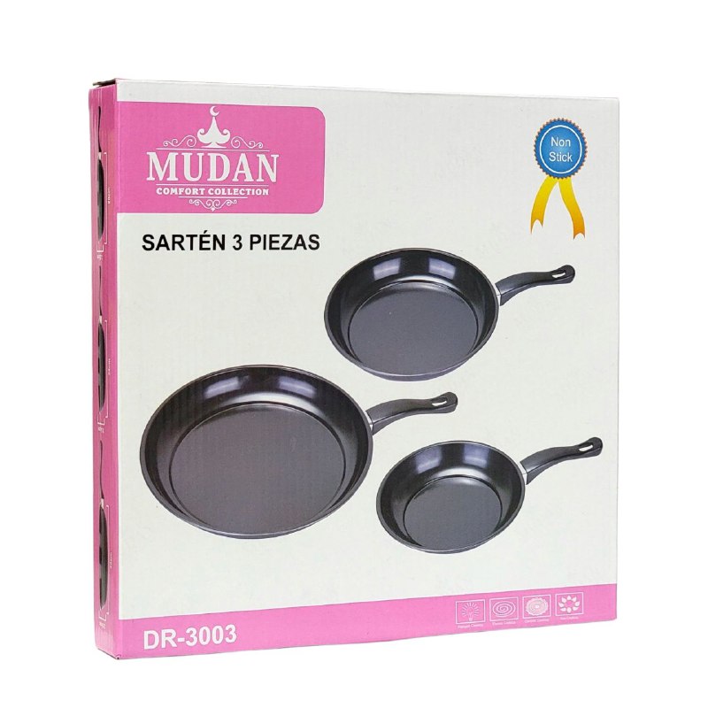 SET DE SARTENES ANTIADHERENTES 3PCS MUDAN COMFORT COLLECTION