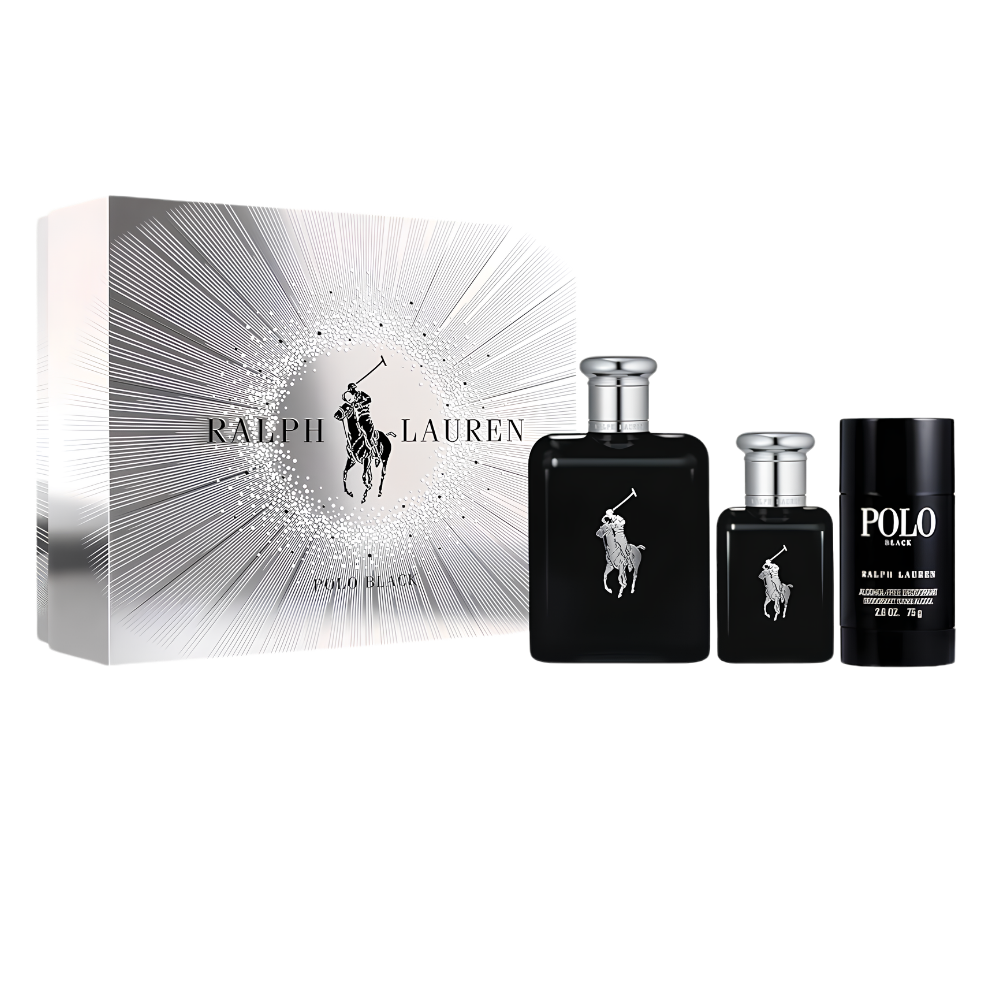 SET RALPH LAUREN POLO BLACK EDT 125ML EDT 40ML DESODORANTE 75ML (H)