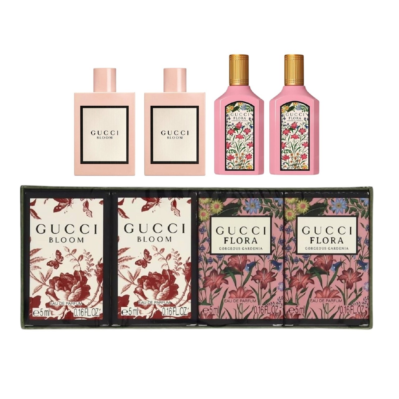 SET MINI GUCCI BLOOM EDP 5MLX2 FLORA GORGEOUS GARDENIA 5MLX2 (M)