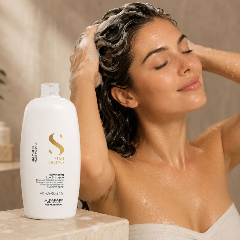 SHAMPOO ILUMINADOR DE LIMPIEZA SUAVE SIN SULFATOS PARA CABELLO NORMAL DE LINAZA ALFAPARF 1000ML