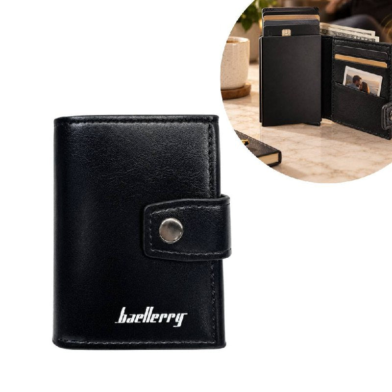 BILLETERA COMPACTA CON TARJETERO Y PROTECCION RFID BAELLERRY 9X8CM