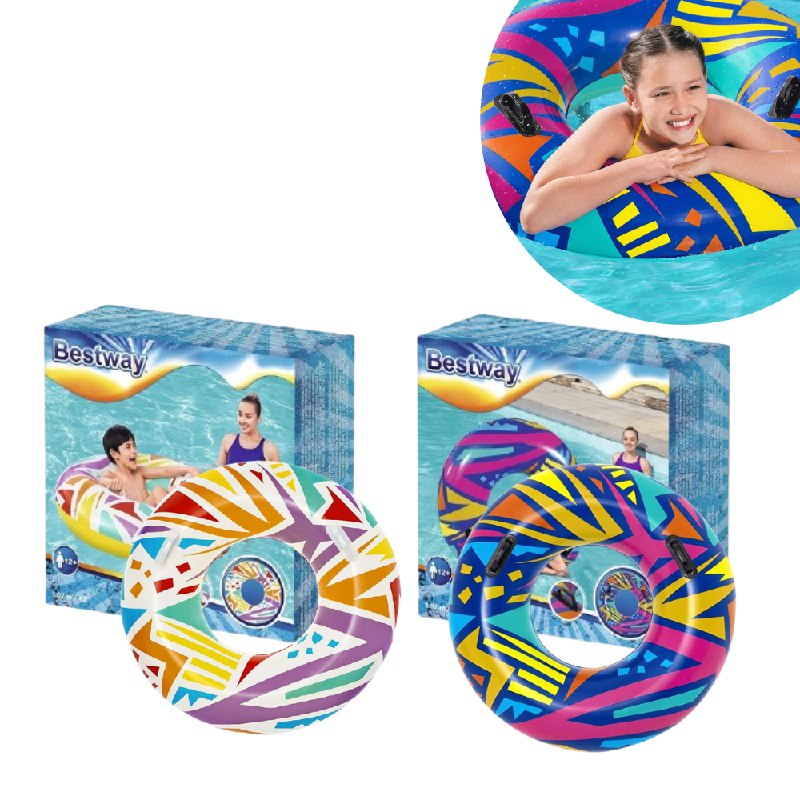FLOTADOR INFLABLE EN FORMA DE DONA CON ASAS DE RESISTENCIA BESTWAY 105CM