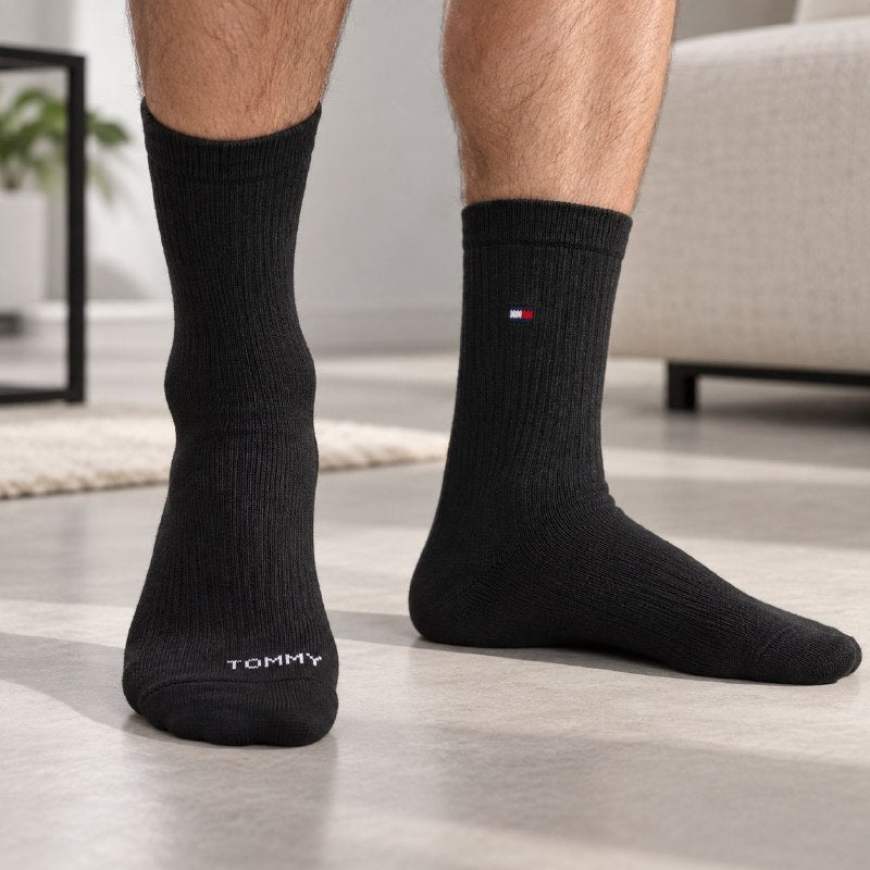 CALCETA MEDIA PANTORRILLA TOMMY HILFIGER PARA HOMBRE 5 PARES TALLA ÚNICA