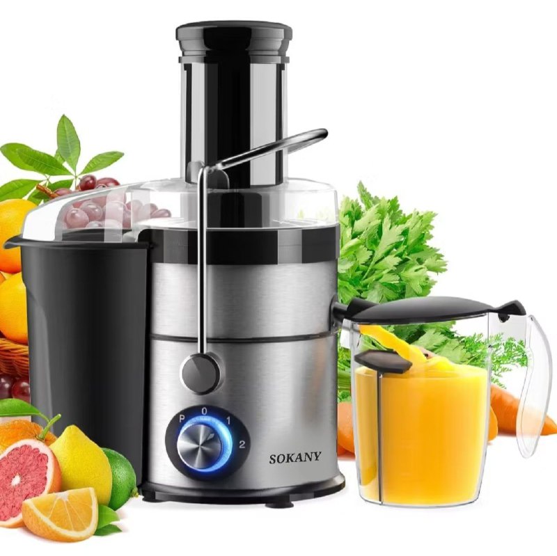 MAQUINA EXTRACTOR DE JUGO, EXPRIMIDOR DE JUGOS DE 1200W FUERZA, 2 VELOCIDADES, ALTA JUGOSIDAD SK-03009 SOKANY