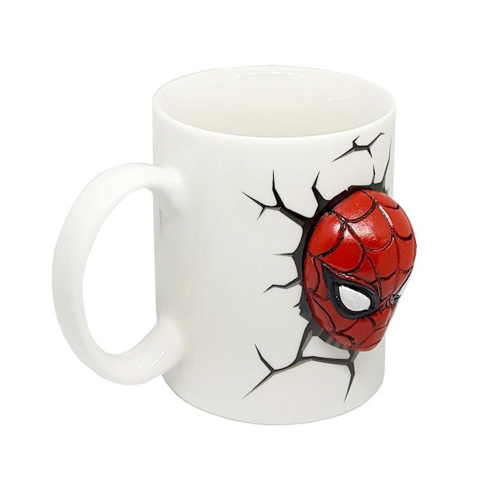 TAZA DE CERAMICA, RESISTENTE AL CALOR, MANGO CREATIVO DISEÑO AVENGERS INFINITY WAR SPIDER MAN