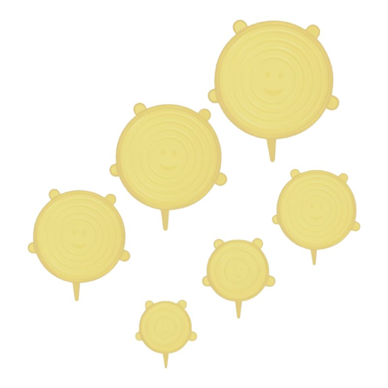 SET DE TAPADERAS DE SILICONA REUTILIZABLES AJUSTABLES PARA CONSERVACION DE ALIMENTOS 6PCS