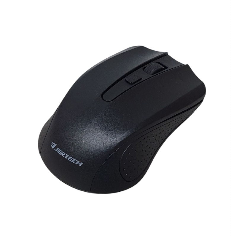 TECLADO INALAMBRICO EN COMBO DE OFICINA, TAMAÑO COMPLETO CON DISEÑO DE 104 TECLAS, MOUSE RATON DE 4 BOTONES JERTECH KM200