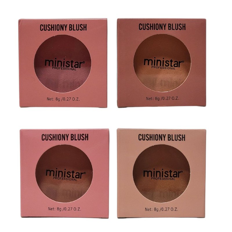 BLUSH RUBOR DE MAQUILLAJE EN POLVO DE TEXTURA LIGERA SUAVE MINISTAR 8G, 4 TONOS