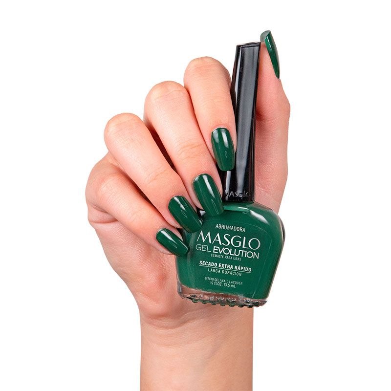 ESMALTE DE UNAS VERDE OSCURO GEL EVOLUTION ABRUMADORA MASGLO 13.5ML