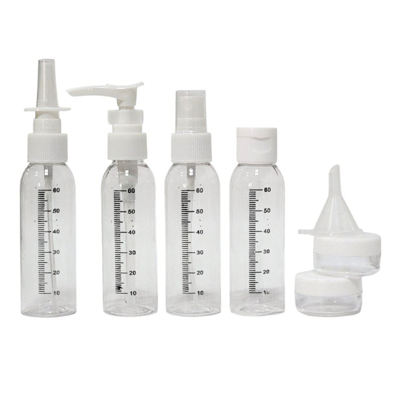 SET PARA VIAJAR DE BOTELLAS VACIAS 7PCS STAY BEAUTIFUL