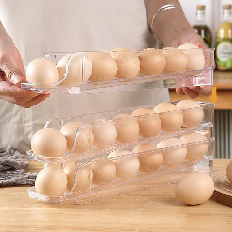 ORGANIZADOR DE HUEVOS TRANSPARENTE HUEVERA PARA 21 HUEVOS