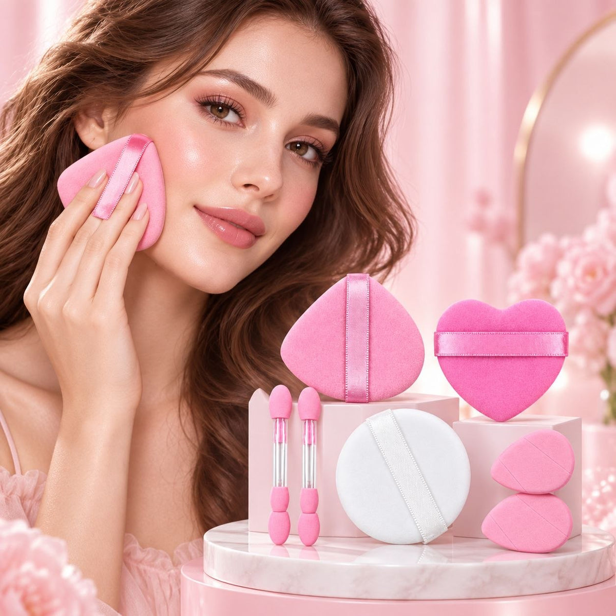 SET DE 8 ESPONJAS PARA MAQUILLAJE Y SOMBRAS SWEET BEAUTY