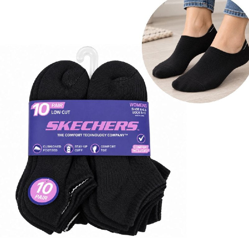 CALCETA TOBILLERA ORIGINAL SKECHERS PARA MUJER 10 PARES