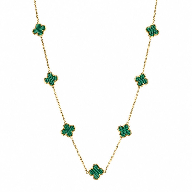 GARGANTILLA DE ENCHAPE PARA DAMA CON DISEÑO DE FLOR 2.1CM (DUPE DE VAN CLEEF)