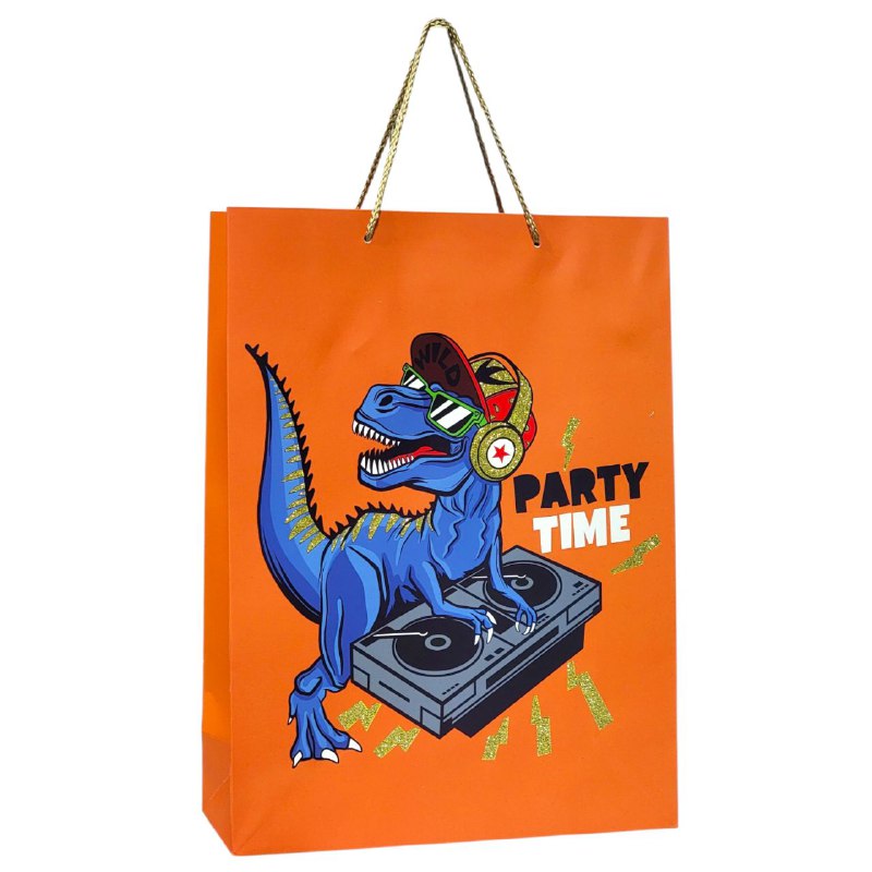BOLSA DE REGALO DE DINOSAURIO GRANDE 30X12X41.5CM