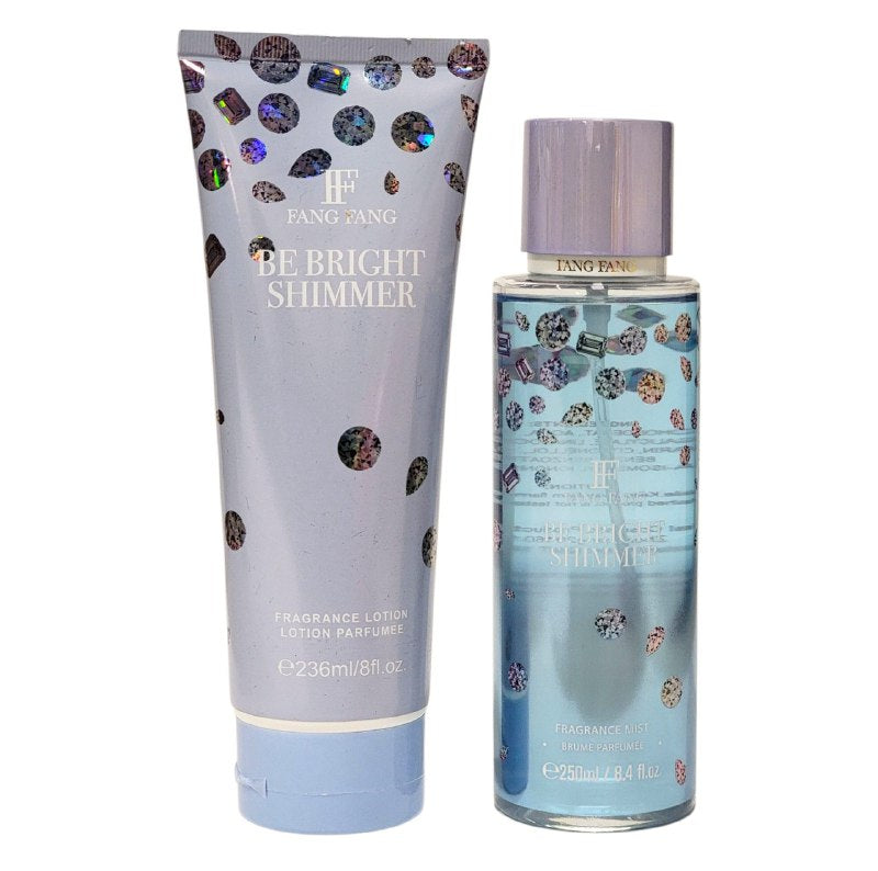 SET FANG FANG BE BRIGHT SHIMMER SPLASH 250ML, BODY LOTION 236ML (M)