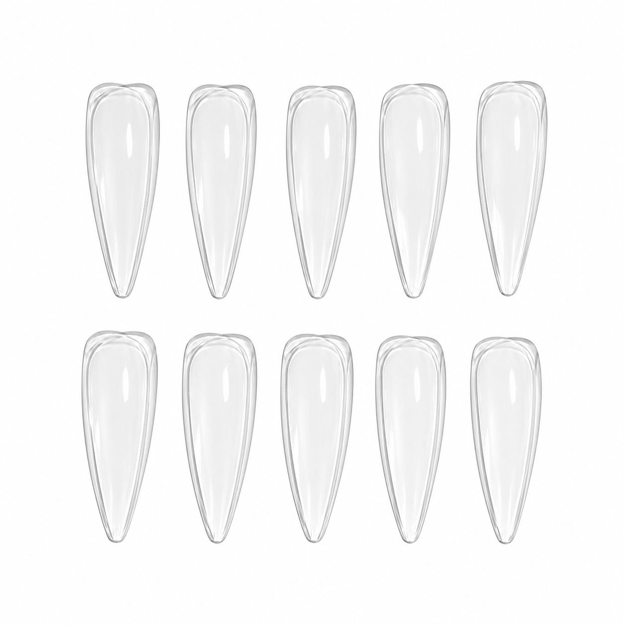 TIPS DE GEL SUAVE ALMENDRADOS LARGOS TRANSPARENTES QUEENIGHT 500PCS