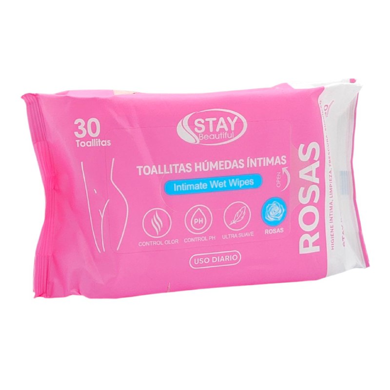 TOALLITAS HUMEDAS INTIMAS DE ROSAS PARA CONTROL DEL PH OSUAVE STAY BEAUTIFUL 30UND