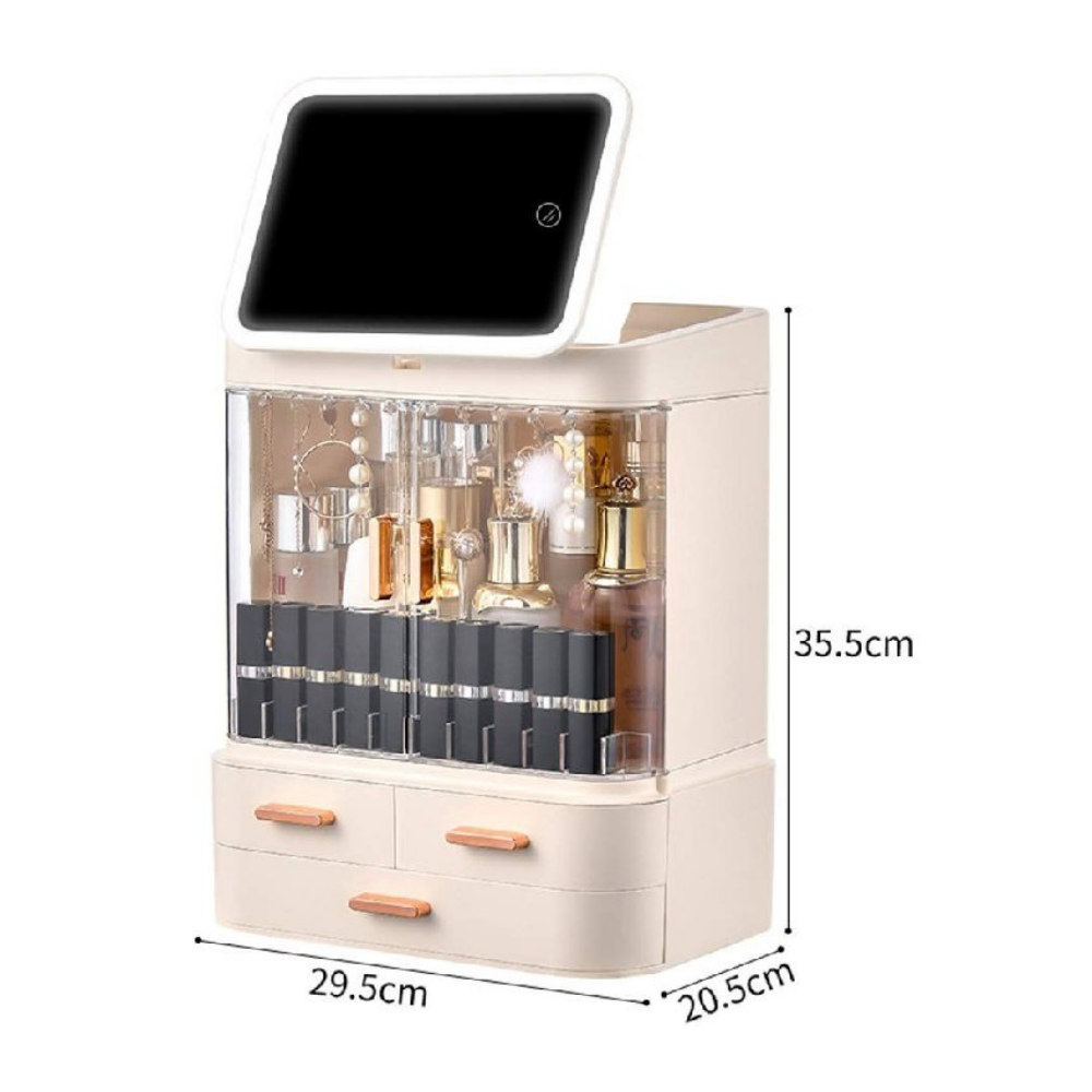 ORGANIZADOR DE MAQUILLAJE CON ESPEJO LED
