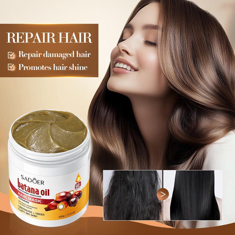 MASCARILLA PARA EL CABELLO DE REPARACION PROFUNDA CON ACEITE DE BATANA CAROTENOIDES Y EXTRACTO DE JENJIBRE SADOER 500G