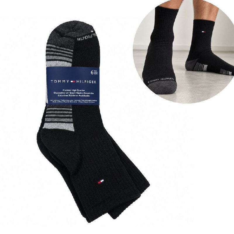 CALCETA TOBILLERA ALTA TOMMY HILFIGER PARA HOMBRE 6 PARES TALLA ÚNICA