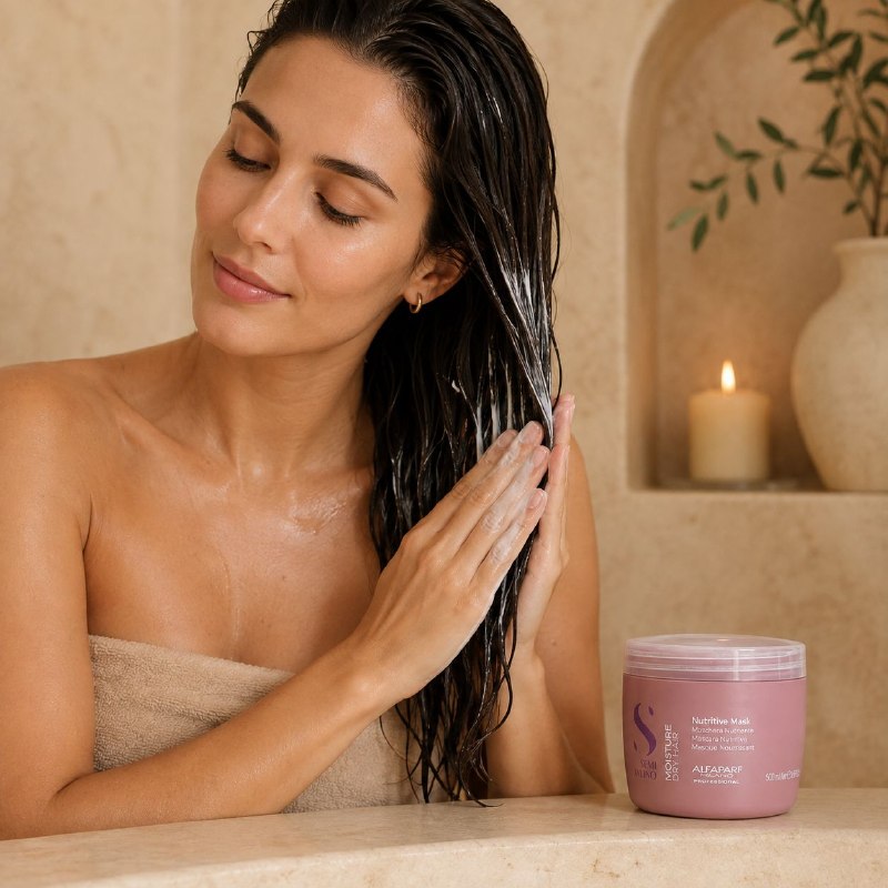 MASCARILLA PARA EL CABELLO NUTRITIVA E HIDRATANTE INTENSIVA PARA CABELLO SECO ALFAPARF 500ML