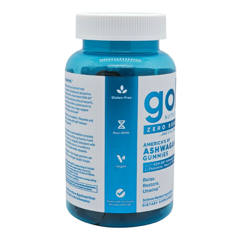 VITAMINAS EN GOMITAS DE ASHWAGANDHA PARA RELAJARSE, RESTAURA Y DESCANDA PERFECTO CON ESTE SUPLEMENTO DIETETICO GOLI NUTRITION ZERO SUGAR 60UND
