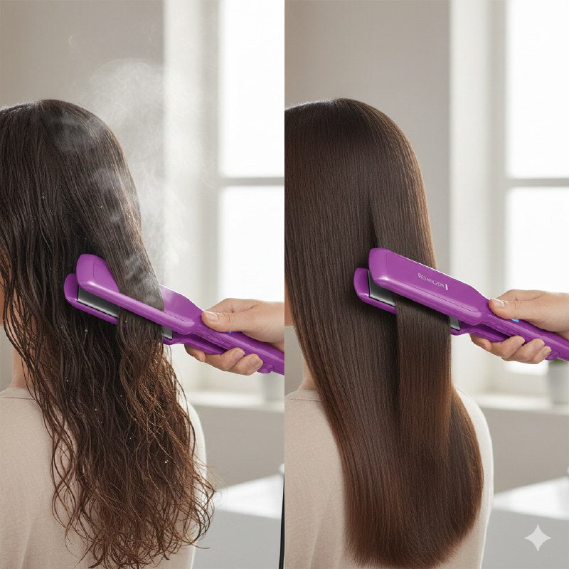 PLANCHA PARA EL CABELLO TURMALINA ANTIESTATICA DE MENOS FRIZZ Y MAS BRILLO REMINGTON