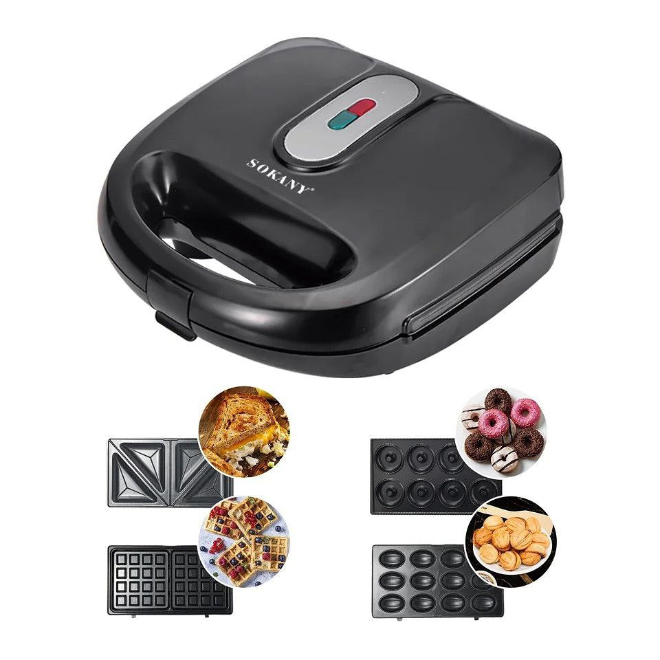 MAQUINA SANDWCHERA 4 EN 1, 750W SK-908-4 SOKANY