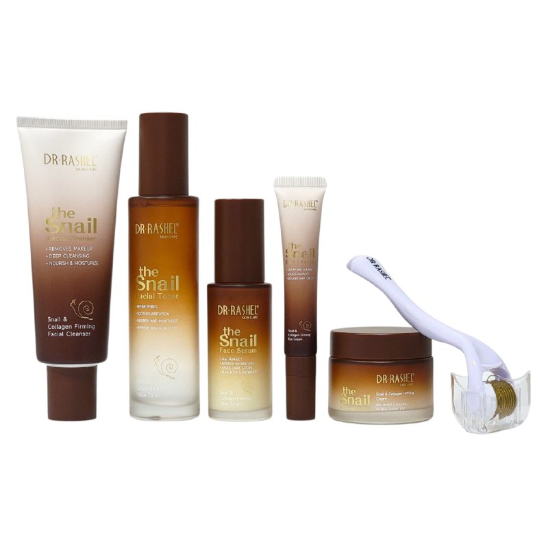SET DE CUIDADO FACIAL DE CARACOL Y COLAGENO EFECTO REAFIRMANTE REPARADOR Y HIDRATANTE 6PCS DR RASHEL