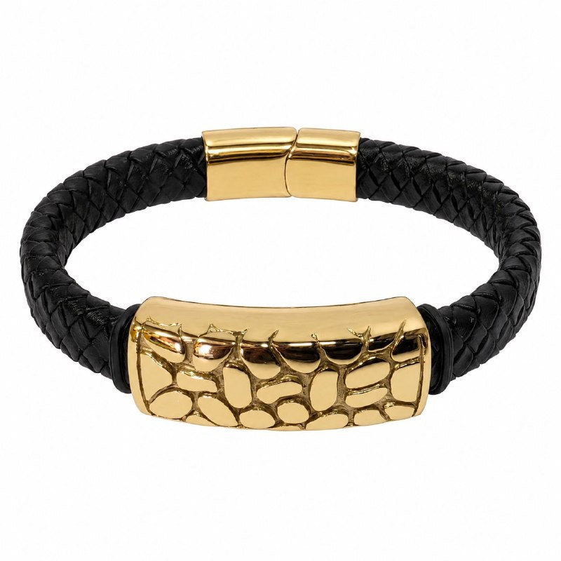 PULSERA DE ENCHAPE PARA CABALLERO CON DISEÑO CON TEXTURA 24CM