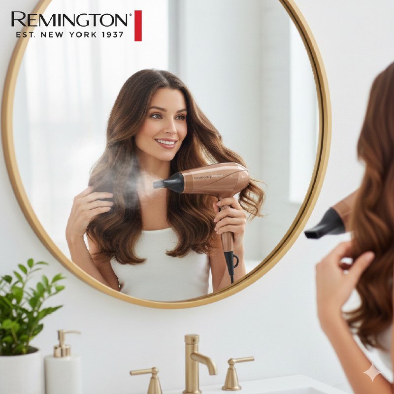 SECADORA PARA EL CABELLO DE QUERATINA Y ACEITE DE ARGAN DE CERAMICA BRILLANTE Y MENOS FRIZZ REMINGTON