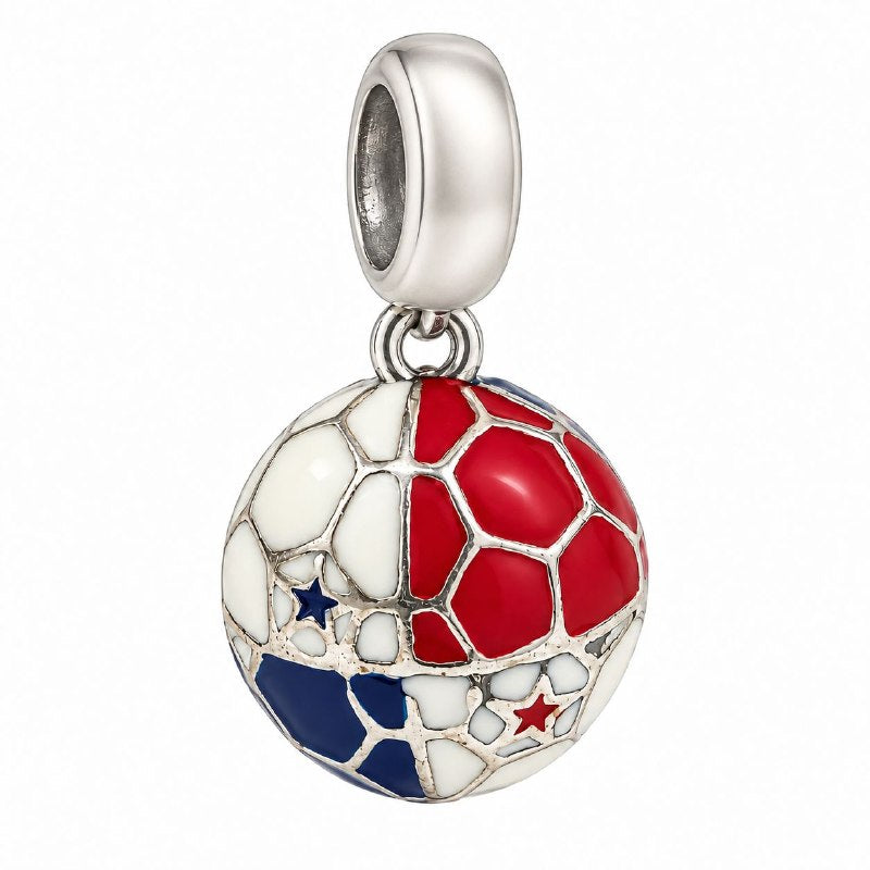 CHARM DE PLATA 9.25 CON DISEÑO DE PELOTA DE FUTBOL MEDIDA: 2CM PESO: 3.4G