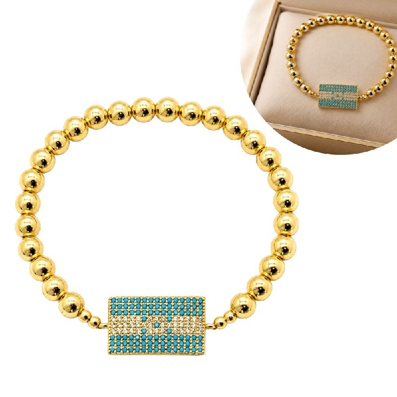 PULSERA DE ENCHAPE ELASTICA PARA DAMA CON DISEÑO DE HONDURAS