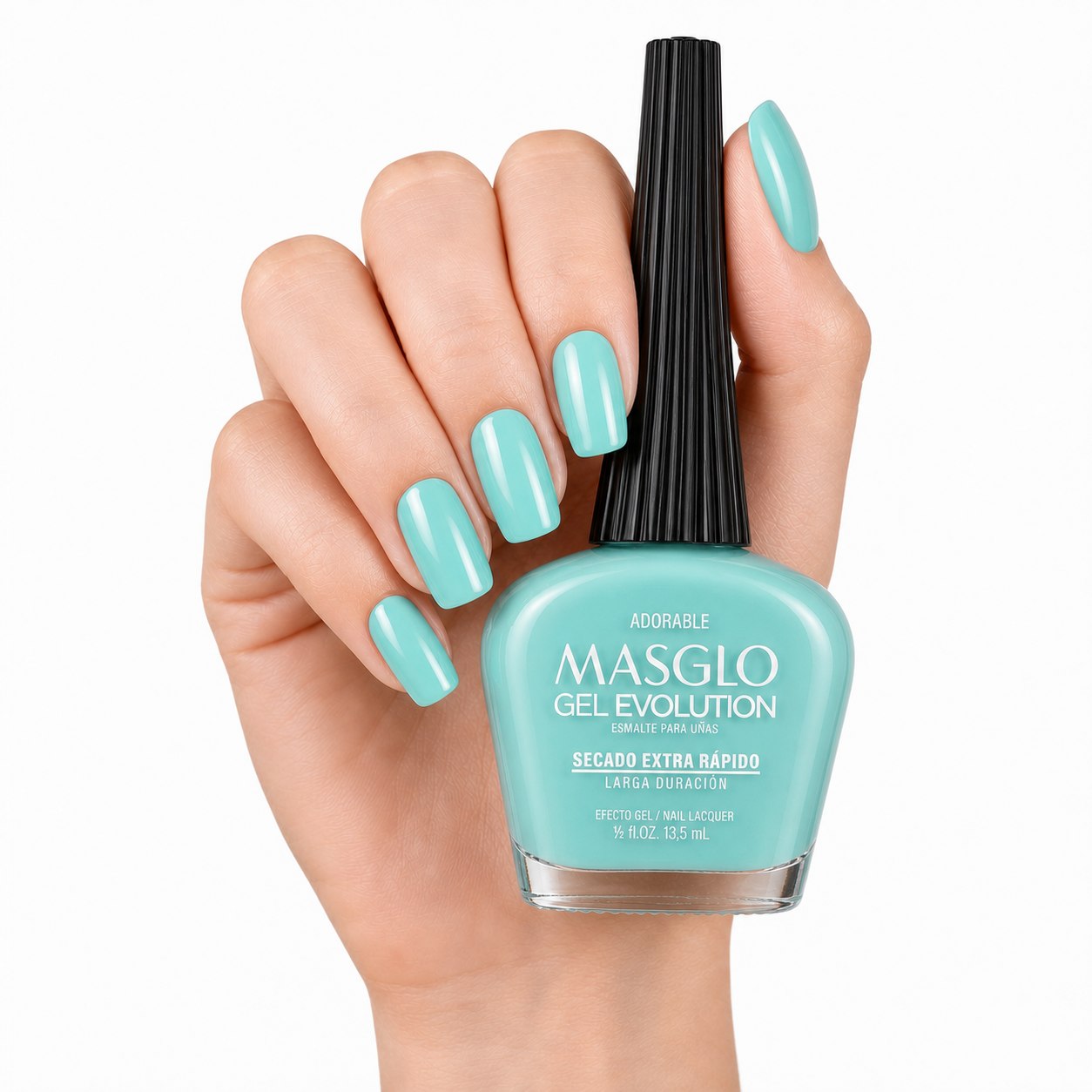 ESMALTE DE UÑAS CON EFECTO GEL DE SECADO EXTRA RÁPIDO MASGLO GEL EVOLUTION PASO 2 "ESTILO ADORABLE" 13.5 ML