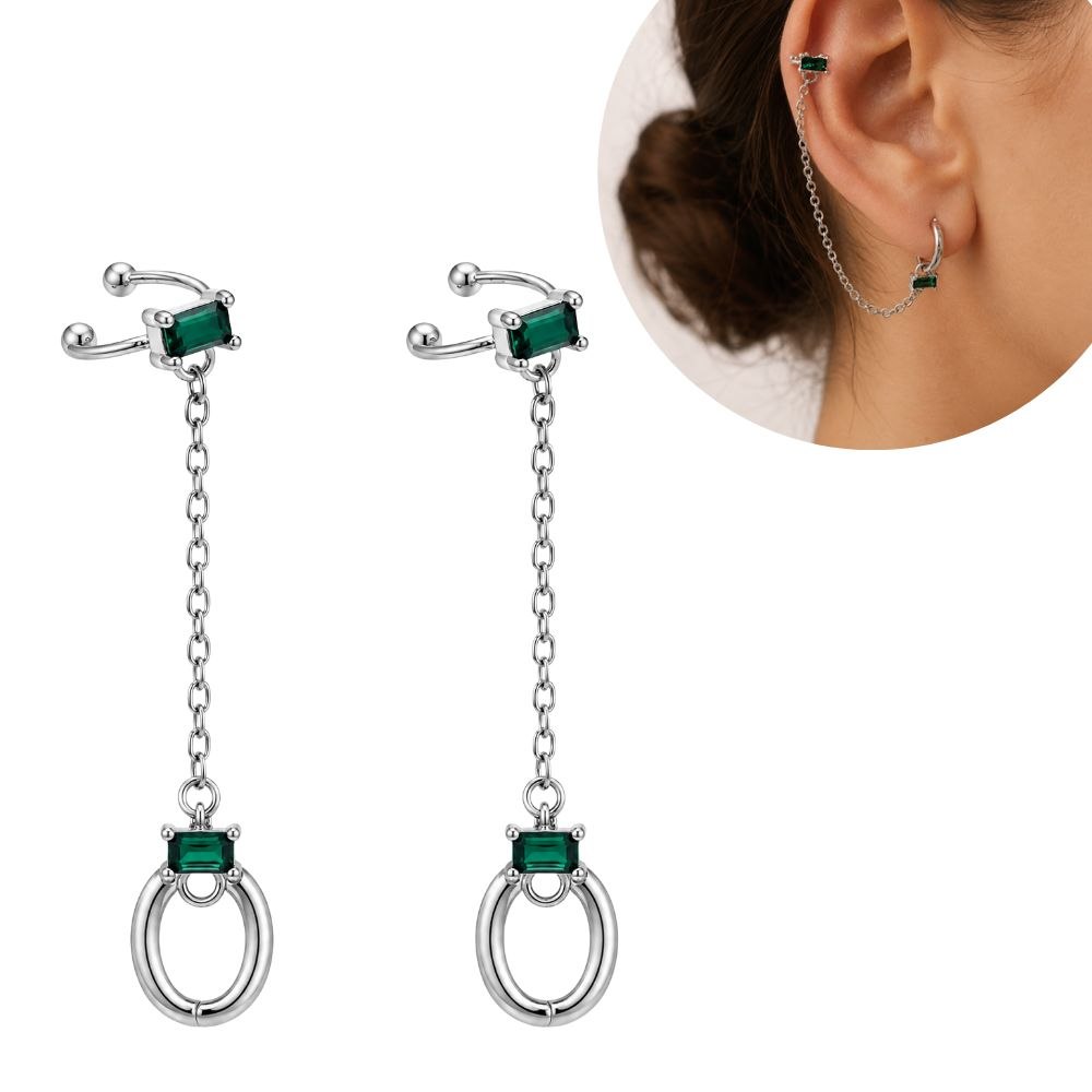 ARITOS DE CADENA DE ACERO INOXIDABLE CON BAÑO DE ENCHAPE