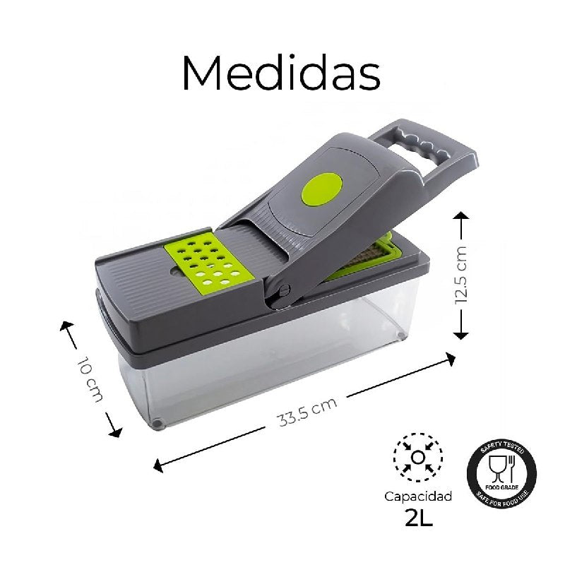 MAQUINA CHISMOLERA, 14 PIEZAS CORTADORA DE VERDURAS 14 EN 1 MULTIFUNCIONAL KITCHEN IDEAS VEGGIE SLICER 10X33.5X12.5CM