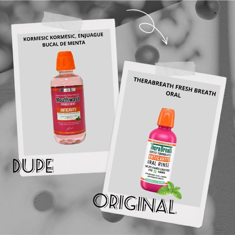 ENJUAGUE BUCAL DE MENTA ANTICARIES, SIN ALCOHOL BUEN ALIENTO POR 24H KORMESIC 520ML (DUPE THERABREATH)