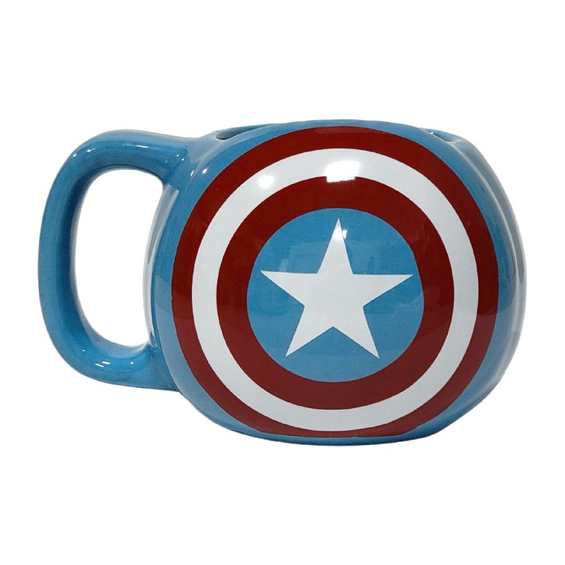 TAZA DE CERAMICA, RESISTENTE AL CALOR, MANGO CREATIVO DISEÑO ABS MARVEL CAPITAN AMERICA
