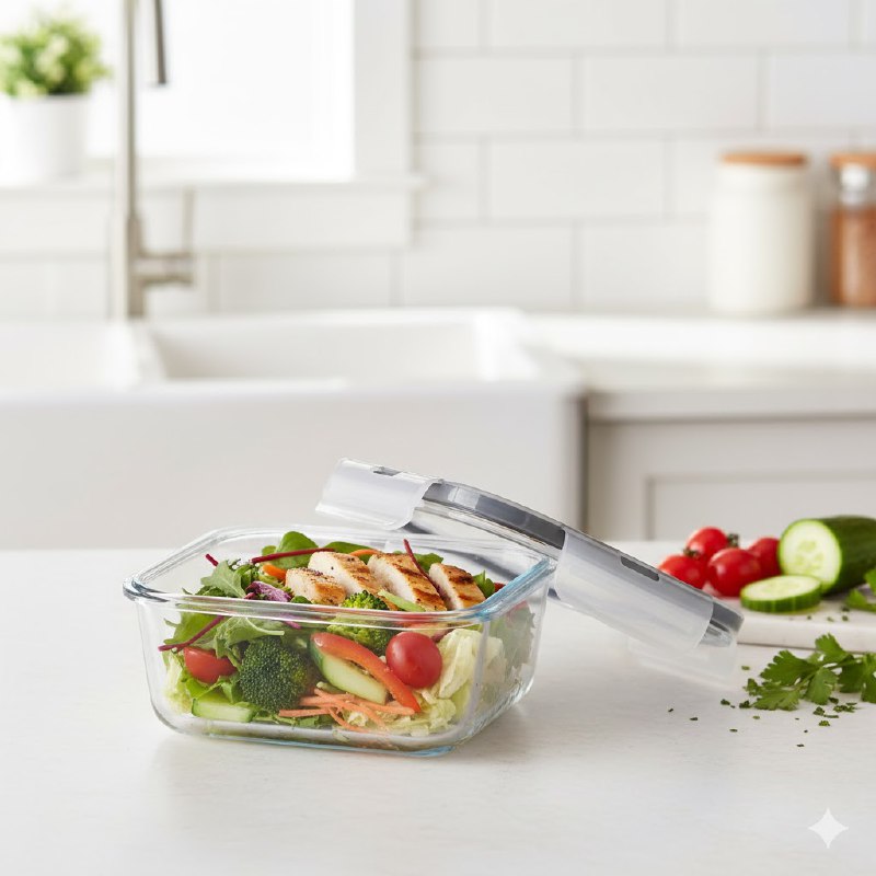RECIPIENTE PANA PARA ALIMENTOS CON TAPA HERMETICA DE VIDRIO LAV 24OZ