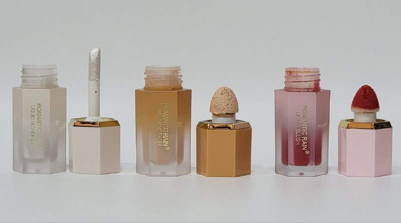 BLUSH, CORRECTOR Y ILUMINADOR LIQUIDO DUPE SHEGLAM ACABADO HUMEDO, COLOR SUAVE Y ANTURAL ROMANTIC RAIN 6UND (DUPE SHEGLAM)