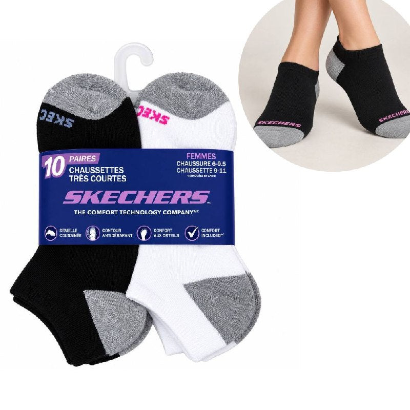 CALCETA TOBILLERA SKECHERS ORIGINAL PARA MUJER 10 PARES TALLA: 9-11
